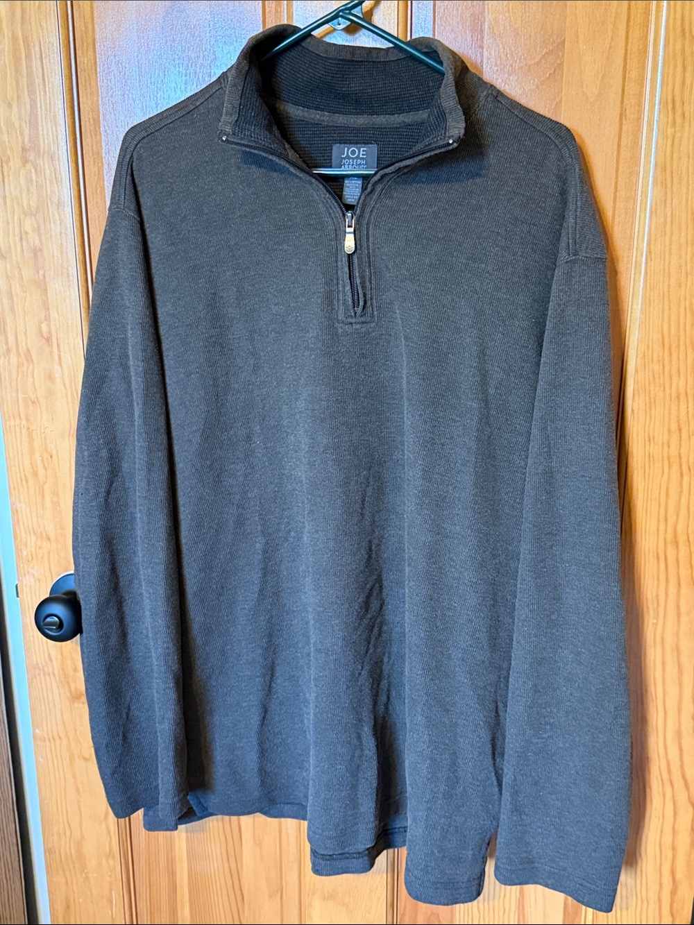 Men's Quarter-Zip Sweater Jacket in Dark Brown